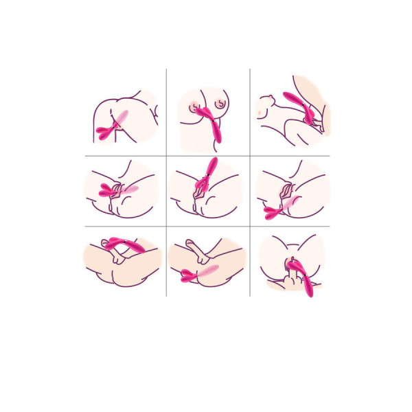 Vibromasseur Wand  rose en forme de Y avec 3 moteurs 